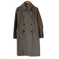 美品 Deuxieme Classe ドゥーズィエムクラス ウール カシミヤブレンド ダブルブレストコート グレージュ レディース 古着 中古 USED