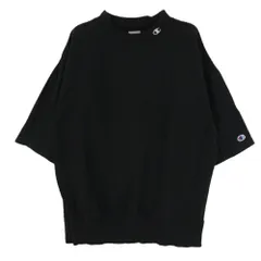 Champion チャンピオン C8-N304 monkey time REVERSE WEAVE モンキータイム リバースウィーブ モックネック 半袖 Tシャツ ブラック系 M【中古】