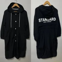 Free STANDARD ナイロン ルーズフィット WHO フード ロング マウンテンパーカー コート