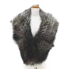 ティペット マフラー フォックスファー 毛皮 茶系 ブラウン ホック 裏地