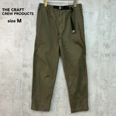 THE CRAFT CREW PRODUCTS ザクラフトクループロダクツ ウェビングベルト テーパード ストレッチクライミングパンツ  オリーブ系 pt979 ベルト付き テーパードシルエット カジュアル アメカジ シンプル 古着 sizeM ★ ■■のサムネイル