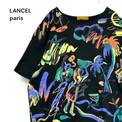 vintage ヴィンテージ　ランセル LANCEL paris Tシャツ　落書き柄　古着　半袖　レディース　M トップスのサムネイル