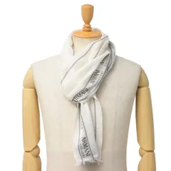 ARMANI COLLEZIONI アルマーニコレッツォーニ ストール シルク混 フリンジ マフラー スカーフ ブランド古着【中古】20260326/RA8774
