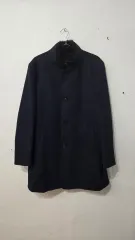 ブラック ウール ハーフ コート ファー 裏地