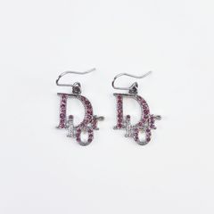 Dior♥ハート型クリスタルストーンピアス/ シルバー ピンク/箱保存袋