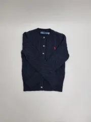 ケーブルニットコットン クルーネックカーディガン