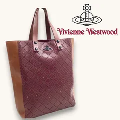 ヴィヴィアンウエストウッド トートバッグ レザー オーブロゴ ボルドー ブラウン A4収納可  Vivienne Westwood