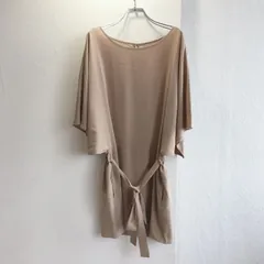 良品✨ スタニングルアー STUNNING LURE 日本製 made in japan ウエストリボン リボンワンピース チュニックワンピース 五分袖ワンピース とろみ素材 ドレープ 無地 ひざ丈ワンピース 大人可愛い ゆるシルエット ストレッチ素材