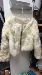 アイボリー ファー ショート ジャケット