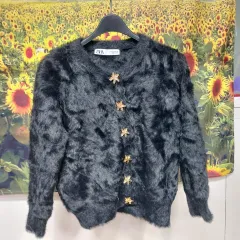 ZARA フェイクファー カーディガン レディース Mサイズ 6a20