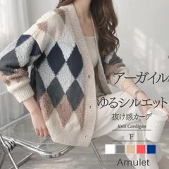 ニットカーディガン レディース カーディガン ボア アーガイル Vネック アウター 秋 冬 A/W vl-5442のサムネイル