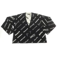 【中古】バレンシアガ BALENCIAGA ウールポリエステル カーディガン ブラックxホワイト【サイズ4】【メンズ】のサムネイル