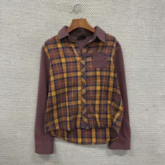 ミレー カジュアル ポケット ブラウン CHECK シャツ 95 M10180