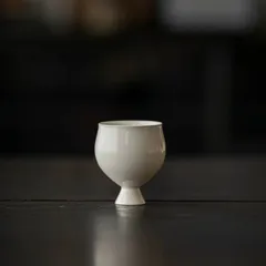 新品未使用 草木灰 陶磁 茶杯 2点セット（高台付き）CJ493
