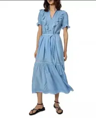 Zadig&Voltaire スカイブルー レース ロング ONE PIECE