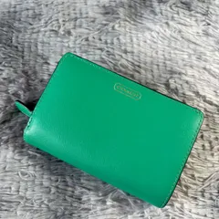 COACH コーチ 二つ折り財布 ウォレット コバルトグリーン 　YS26C-119