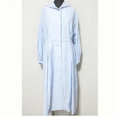 美品 BALLSEY ボールジー トゥモローランド フード付き ワンピースコート サイズ36 ブルー レディース 古着 中古 USED