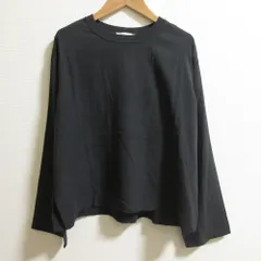 良品 23AW GALERIE VIE ギャルリーヴィー トゥモローランド シルクサンドウォッシュ プルオーバーブラウス サイズF ブラック レディース 古着 中古 USED