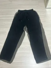 ブラック/カーキ バイカラー トレーナー パンツ