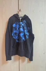 ナイキ ブラック プリンティング フード ジップアップ