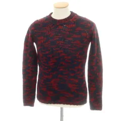 【中古】ロベルトコリーナ ROBERTO COLLINA アクリルアルパカナイロンウール クルーネック プルオーバーニット ネイビーxダークレッド【サイズ44】【メンズ】のサムネイル