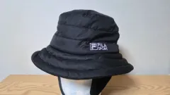 FILA フィラ スポーツ 耳あて バケットハット ウール 帽子 ブラック 56cm