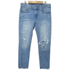 美品 POLO RALPH LAUREN ポロラルフローレン ダメージ スリム ボーイフレンド デニムパンツ W27 ブルー レディース 古着 中古 USED