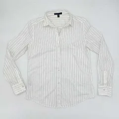 iCB　アイシービー　長袖ストライプ柄シャツ　ホワイト　フリーサイズ　〇□・〇◇