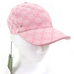 未使用品□GUCCI グッチ 748475 GGロゴ金具 GGキャンバス ベースボールキャップ ピンク M 箱・保存袋付き イタリア製 正規品 レディース 現行品