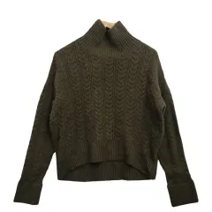 KBF カーキ タートルネック ニット F ヴィンテージ タートルネック ニット / カーキ ルーズフィット ニット