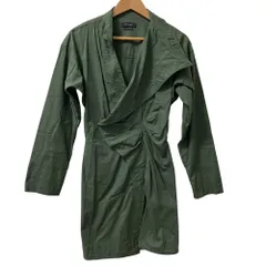 美品 ISABEL MARANT イザベルマラン コットン 長袖 ひざ丈 ミリタリー シャツワンピース サイズ36 カーキ レディース 古着 中古 USEDのサムネイル