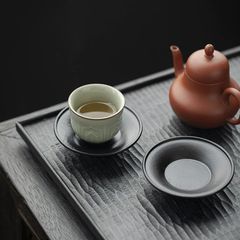 陶寿 粗木目煎茶碗 伊藤成二 ソーサー 煎茶碗 中国茶器 - メルカリ