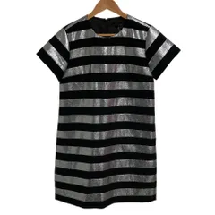 美品 MARC BY MARC JACOBS マークバイマークジェイコブス 半袖ボーダーワンピース シルバーカラー 6サイズ ブラック レディース 古着 中古 USEDのサムネイル