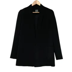 美品 Calvin Klein カルバンクライン ノーカラーテーラードジャケット サイズ4 ブラック レディース 古着 中古 USED