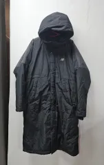 ニューバランス ブラック ロングダウンジャケット フード一体型 90 S