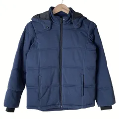 良品 EMPORIO ARMANI エンポリオアルマーニ フード付き 中綿ジャケット 12A ブルー キッズ 古着 中古 USED