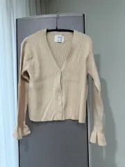 ザラ ゴージ ニット カーディガン ベージュ