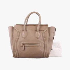 セリーヌCelineラゲージミニショッパー ベージュ レザー U-PA-0121