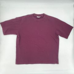UNIQLO ユニクロ　ユニクロ　エアリズムコットンオーバーサイズTシャツ　５分袖　パープル　XLサイズ　□〇