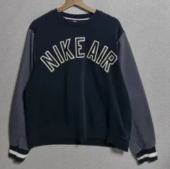 オーバーサイズ M ) NIKE AIR ヴィンテージ ブラック+グレー 起毛 スウェット