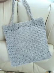 メタル シルバー 手編み メッシュバッグ サマーバッグ ショルダーバッグ