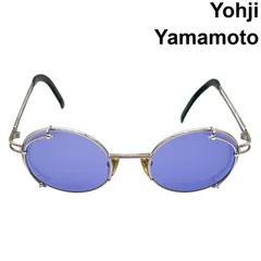 ヨウジヤマモト Yohji Yamamoto メタルサングラス 1990年代 ヴィンテージ オーバル レンズ スチームパンク ブルー チタン メンズ 6V387のサムネイル