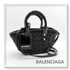 美品 BALENCIAGA バレンシアガ ビストロ2WAY ショルダーバッグ XXS ハンドバッグ パテントレザー ブラック エナメル 黒 カゴバッグのサムネイル