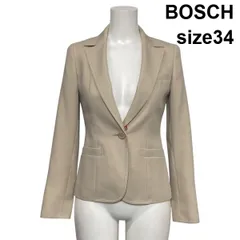 ◇ ボッシュ BOSCH テーラードジャケット ブレザー 長袖 シングルブレスト アウター ベージュ 34 XS 5号 レディース S6C645のサムネイル