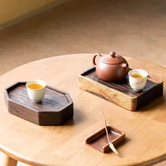 新品未使用 黒檀 天然木 壺托 茶盤 飾り棚CJ630