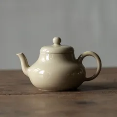 新品未使用 草木灰 陶磁 茶壺 ポット ティーポットCJ669