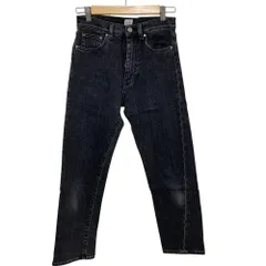 美品 toteme トーテム ストレッチ レザーパッチ テーパードデニムパンツ ジーンズ サイズ25 ブラック レディース 古着 中古 USEDのサムネイル