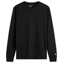 カーハート メンズ トップス Tシャツ Carhartt WIP Long Sleeve Base TShirt Black White ホワイト