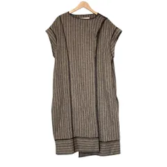 美品 TODAYFUL トゥデイフル パイピングストライプガウン コート ジレ サイズ38 ライトブラウン レディース 古着 中古 USEDのサムネイル