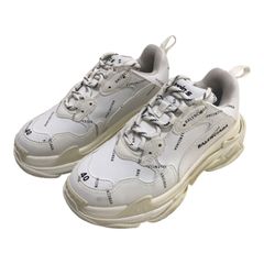 BALENClAGA スニーカー トリプルS オールオーバー ロゴ ホワイト厚底 